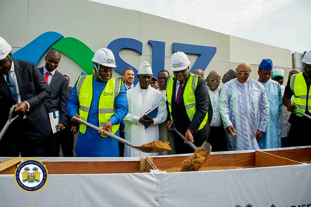 Africa Finance Corporation and its investee company ARISE IIP broke ground on a Special Economic Zone (SEZ) with the government of Sierra Leone to boost local manufacturing across core sectors. Picture: State House of Sierra Leone